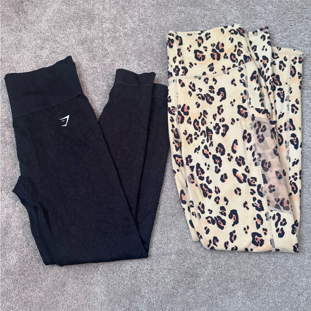 Black and Leopard Print Leggings
